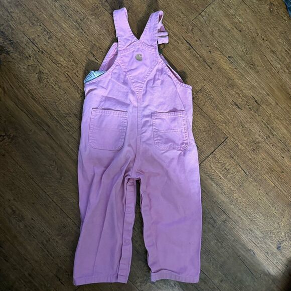 Toddler pink Carhartt Overalls 24 months - Picture 4 of 5
